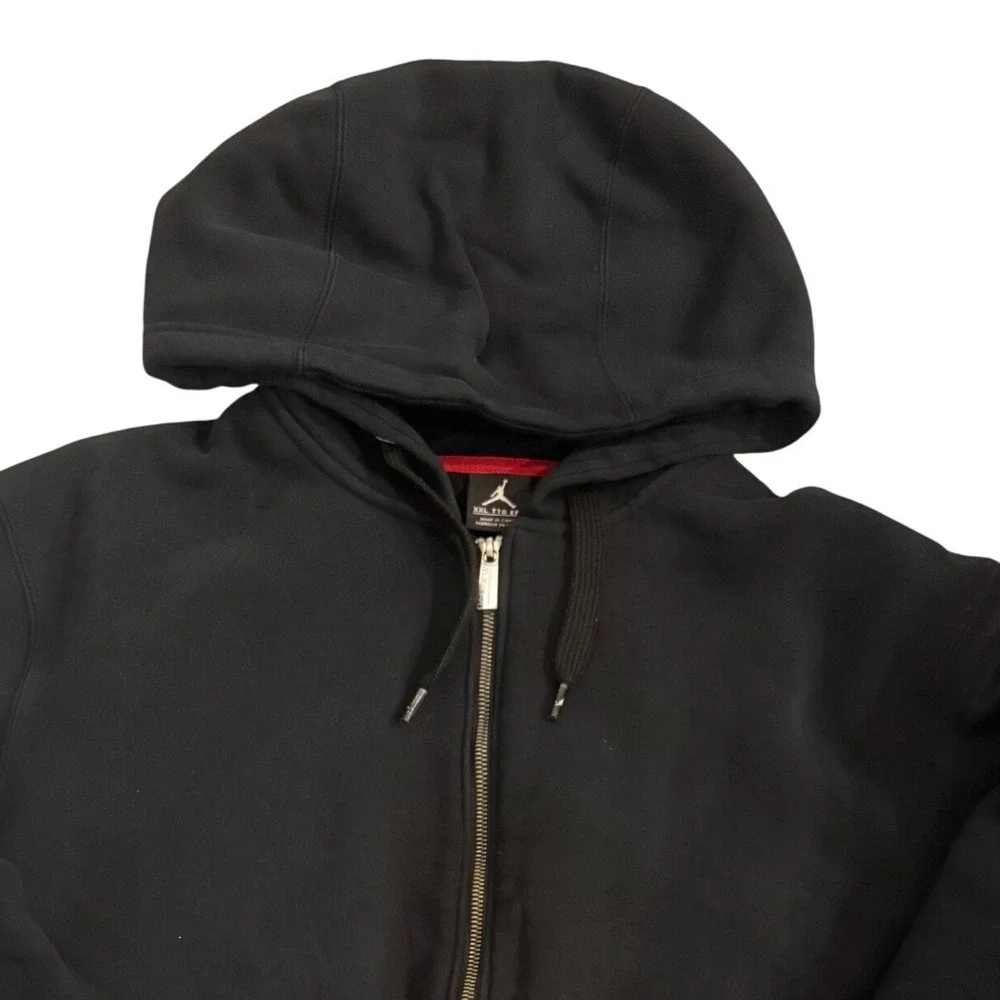 Jordan Mens Hoodie Sweatshirt Size XXL Black Red Jumpman #23 Varsity Full Zip